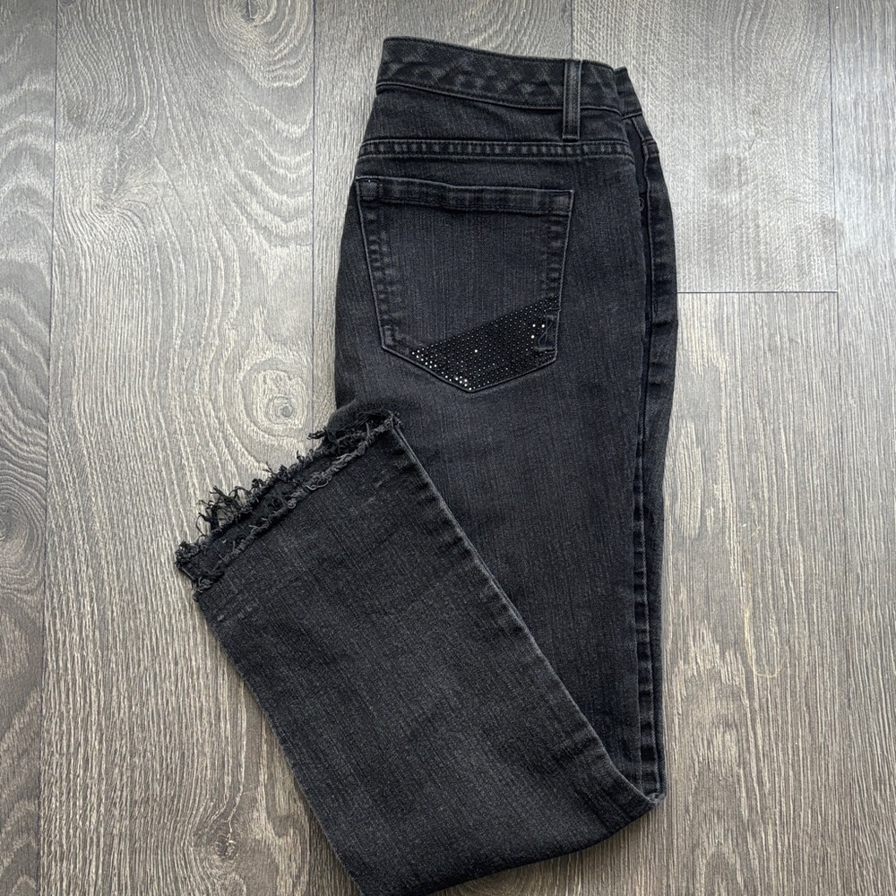 Jones New York -Black, Women’s Short Jeans with Beaded Pockets - US 10